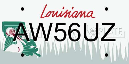 AW56UZ Louisiana License Plate