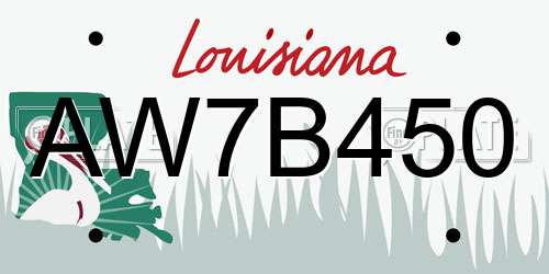 AW7B450 Louisiana License Plate