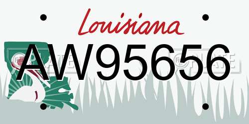 AW95656 Louisiana License Plate