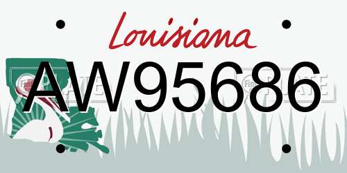 AW95686 Louisiana License Plate