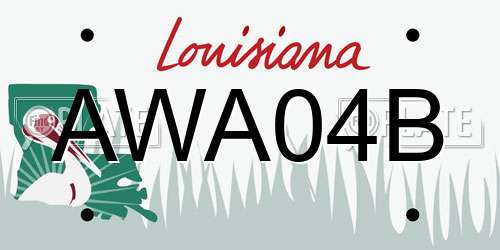 AWA04B Louisiana License Plate