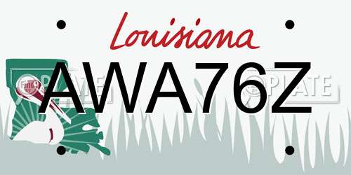 AWA76Z Louisiana License Plate