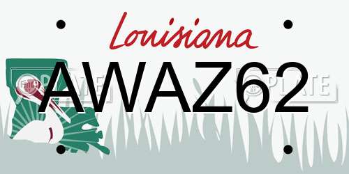 AWAZ62 Louisiana License Plate