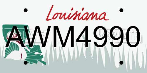 AWM4990 Louisiana License Plate