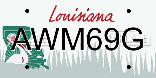 AWM69G Louisiana License Plate