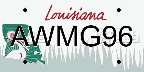 AWMG96 Louisiana License Plate