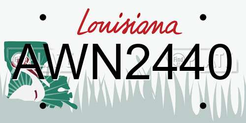 AWN2440 Louisiana License Plate