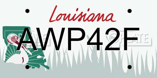 AWP42F Louisiana License Plate