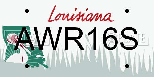 AWR16S Louisiana License Plate