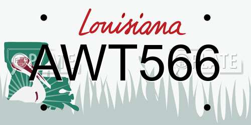 AWT566 Louisiana License Plate