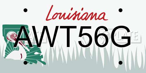 AWT56G Louisiana License Plate