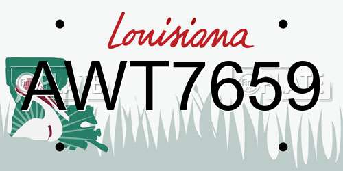 AWT7659 Louisiana License Plate