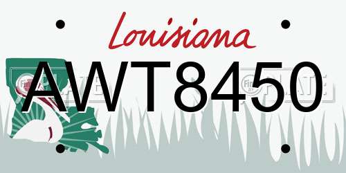 AWT8450 Louisiana License Plate