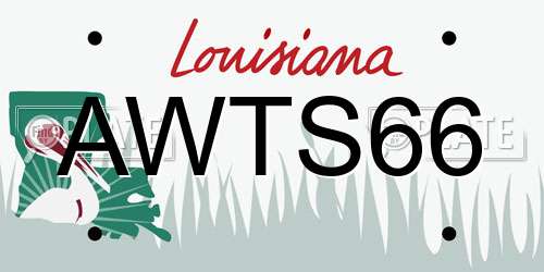 AWTS66 Louisiana License Plate