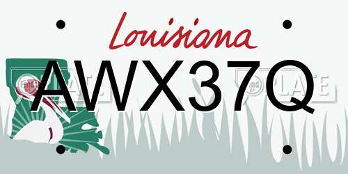 AWX37Q Louisiana License Plate