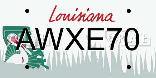 AWXE70 Louisiana License Plate