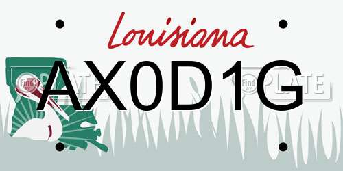 AX0D1G Louisiana License Plate