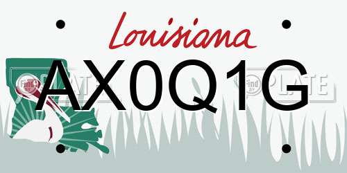 AX0Q1G Louisiana License Plate