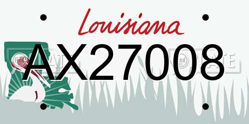 AX27008 Louisiana License Plate