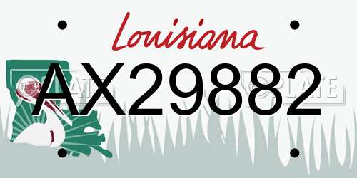 AX29882 Louisiana License Plate