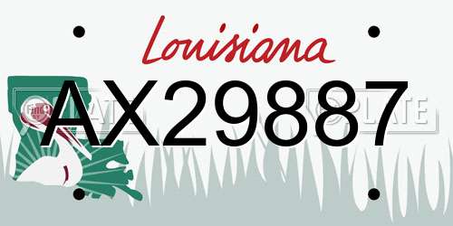 AX29887 Louisiana License Plate