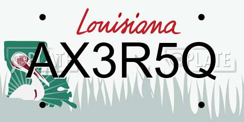 AX3R5Q Louisiana License Plate
