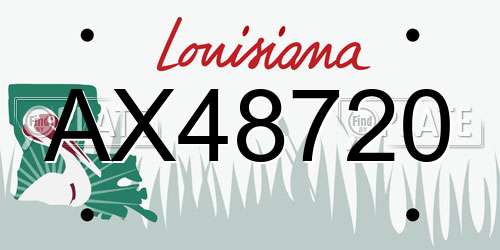 AX48720 Louisiana License Plate