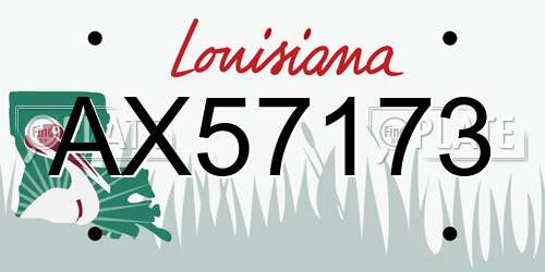 AX57173 Louisiana License Plate