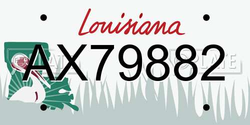 AX79882 Louisiana License Plate