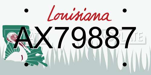 AX79887 Louisiana License Plate