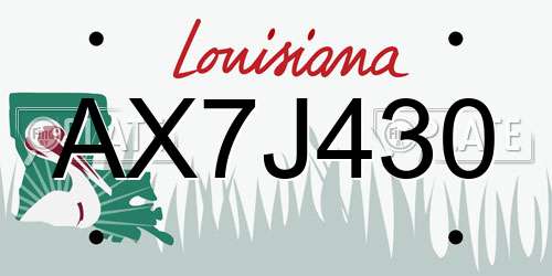 AX7J430 Louisiana License Plate
