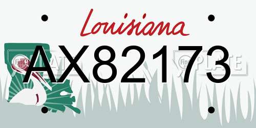 AX82173 Louisiana License Plate
