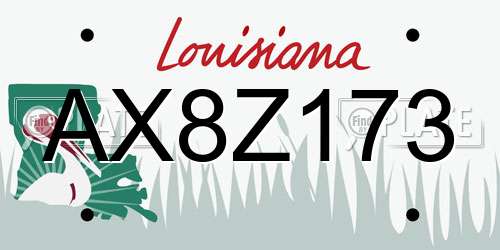 AX8Z173 Louisiana License Plate