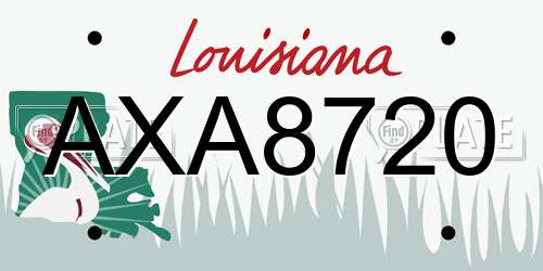 AXA8720 Louisiana License Plate