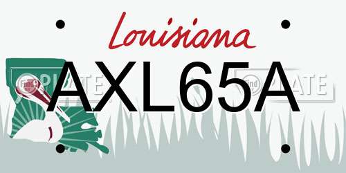 AXL65A Louisiana License Plate