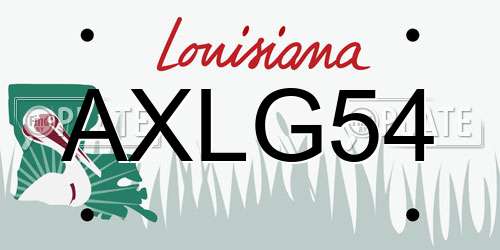 AXLG54 Louisiana License Plate