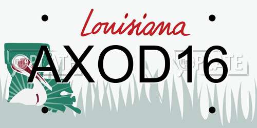 AXOD16 Louisiana License Plate