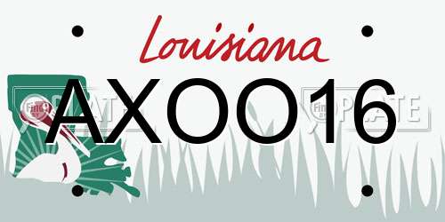 AXOO16 Louisiana License Plate