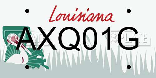 AXQ01G Louisiana License Plate