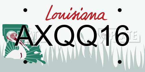 AXQQ16 Louisiana License Plate