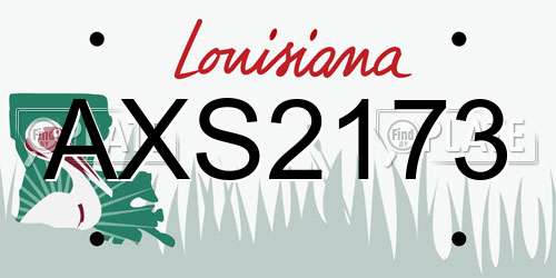 AXS2173 Louisiana License Plate
