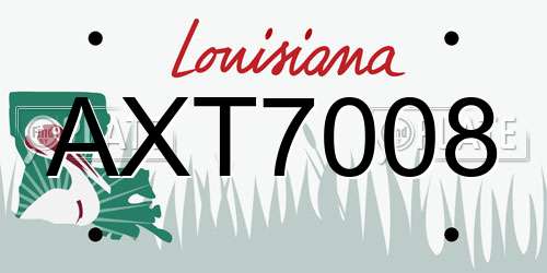 AXT7008 Louisiana License Plate