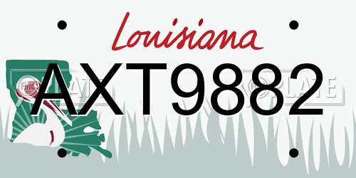 AXT9882 Louisiana License Plate