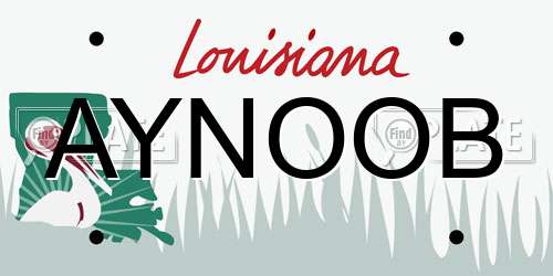 AYNOOB Louisiana License Plate