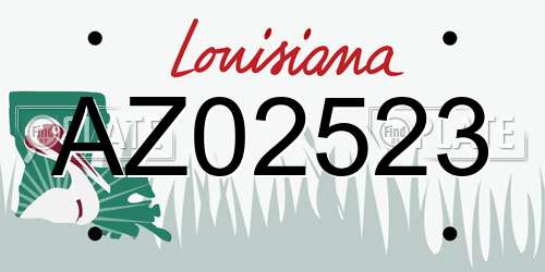 AZ02523 Louisiana License Plate