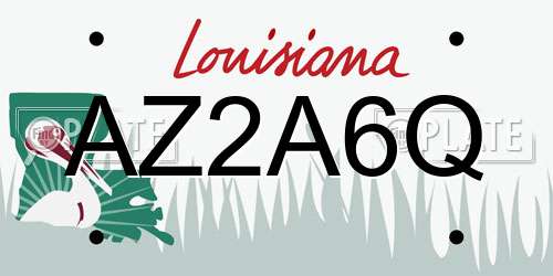 AZ2A6Q Louisiana License Plate