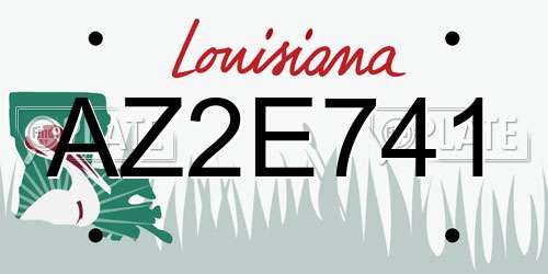 AZ2E741 Louisiana License Plate