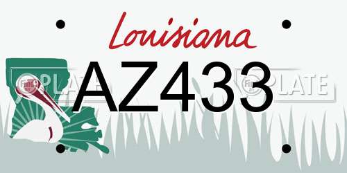 AZ433 Louisiana License Plate