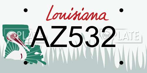 AZ532 Louisiana License Plate
