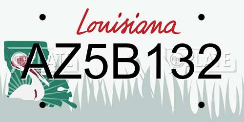 AZ5B132 Louisiana License Plate